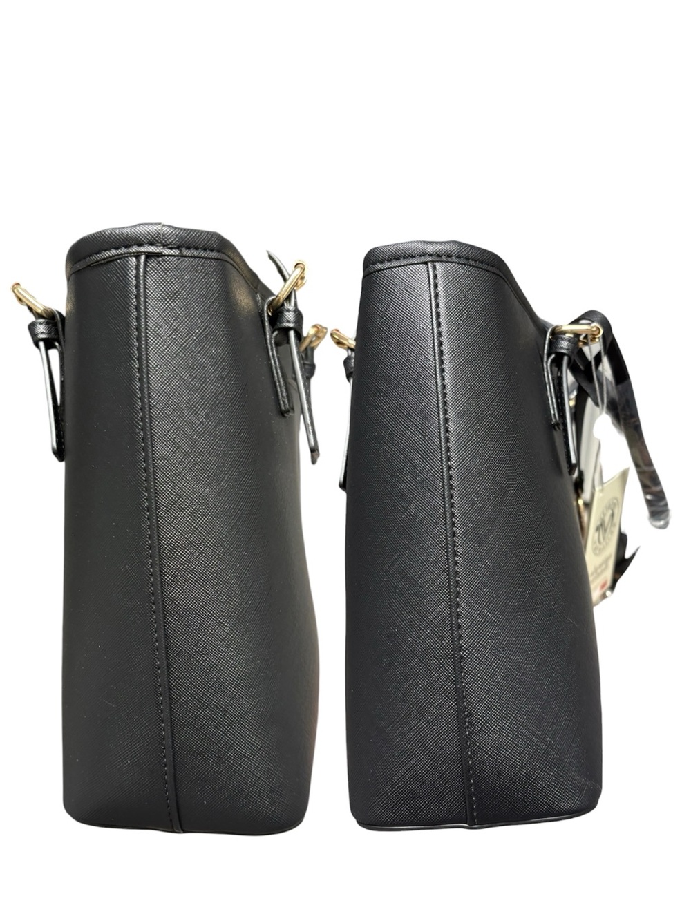 Valentino Orlandi Black Tote with Gold Hardware and Pouch - Picture 4 of 7